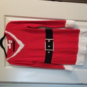 Ms. Clause sweater dress with belt detail